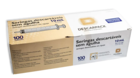 Seringa Descartável 10 ml DESCARPACK