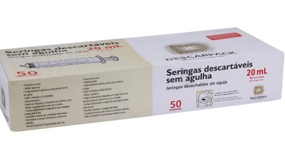Seringa Descartável 20 ml DESCARPACK