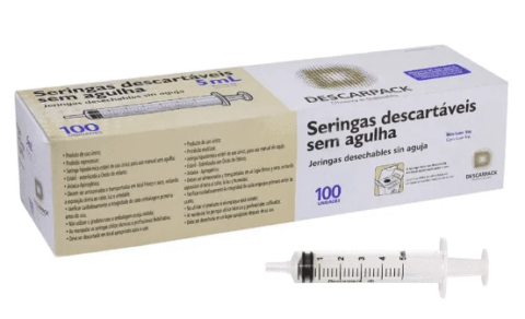 Seringa Descartável 5 ml DESCARPACK